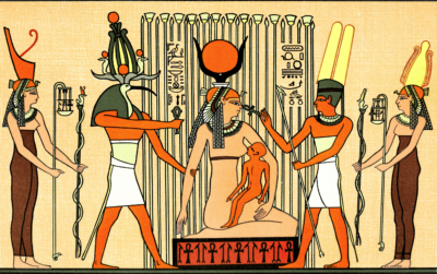 Afbeelding in het Publieke Domein op 16 juni 2026 opgevraagd van https://commons.wikimedia.org/wiki/File:Isis_suckling_Horus.png