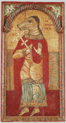 Afbeelding uit het Publiek Domein https://commons.wikimedia.org/wiki/File:Saint_christopher_cynocephalus.gif