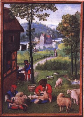 Afbeelding in het Publieke Domein op 18 mei 2026 ontleend aan https://commons.wikimedia.org/wiki/File:Simon_Bening_-_Juni.jpg