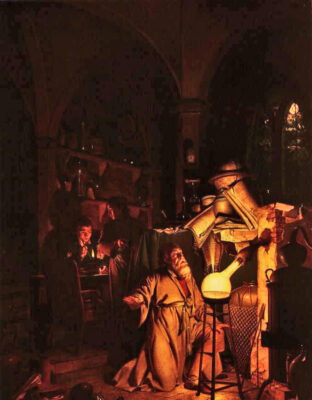 Afbeelding uit het Publieke Domein op 16 juni 2026 opgevraagd van https://commons.wikimedia.org/wiki/File:JosephWright-Alchemist-1.jpg?uselang=nl